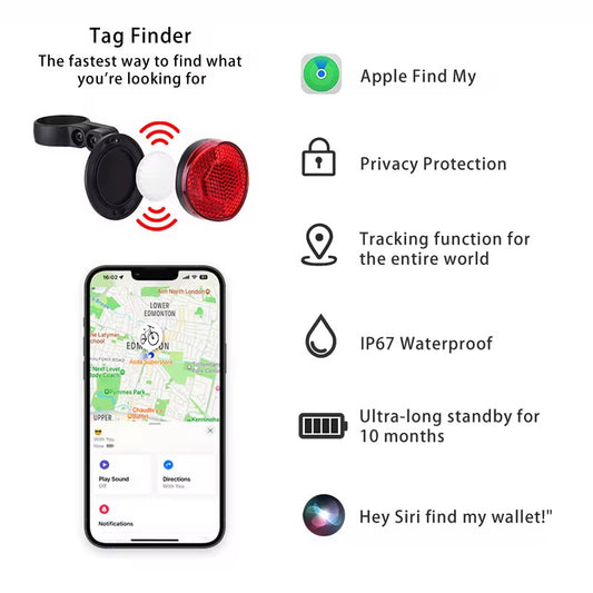 Hidden Bike Reflector Tracker - Smart Anti-Theft Protection